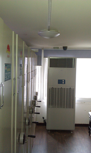 除濕機擺放在同濟大學檔案館2
